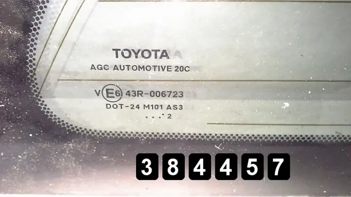 Toyota Avensis T270 (2009 - 2012) 43r006723 Заднее боковое стекло — фото 3