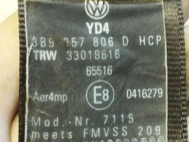 Volkswagen PASSAT B5.5 (2001 - 2005)  3B9357806D Задний ремень безопасности