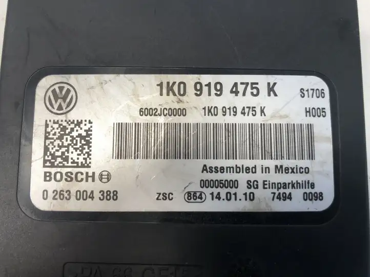 Volkswagen Touran I (2003 - 2010) 1K0919475K Блок управления парктрониками — фото 2