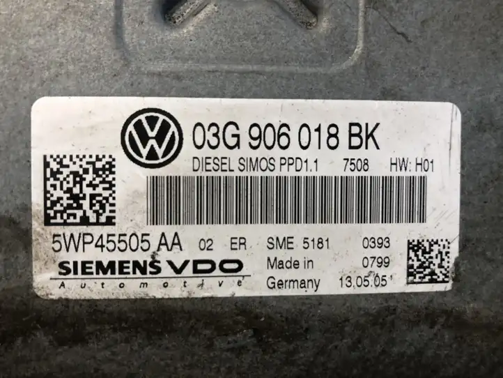 Volkswagen PASSAT B6 (2005 - 2010) 03G906018BK Блок управления двигателем (ЭБУ) — фото 3