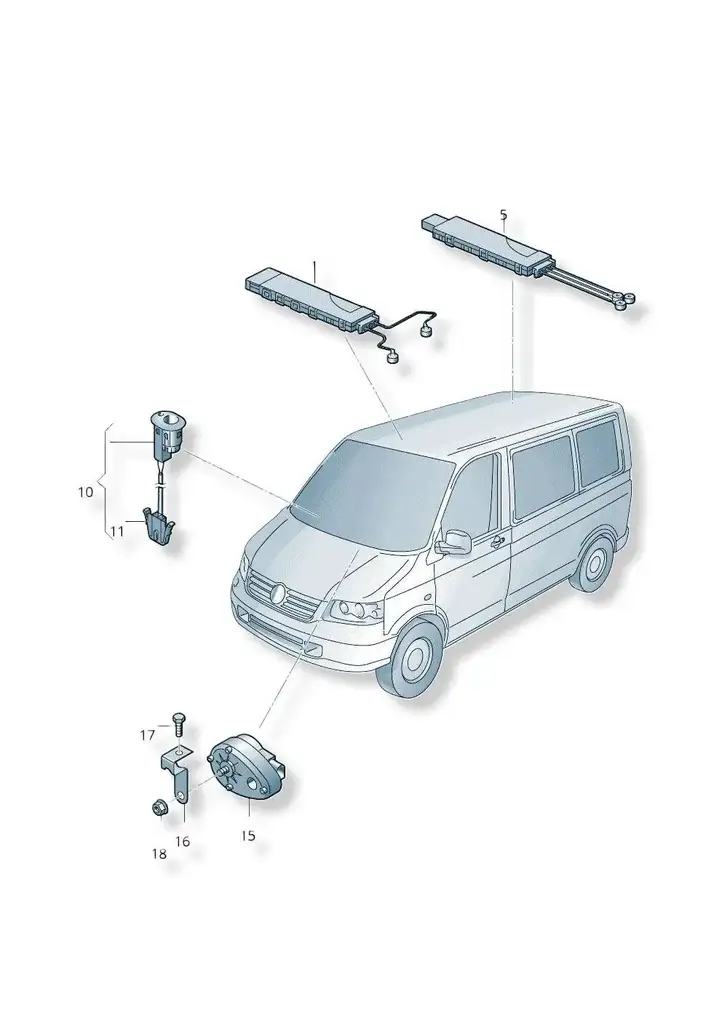 Volkswagen Transporter - Caravelle T5 (2003 - 2009) 7H0951171B Микрофон (Bluetooth / телефон) — фото 3