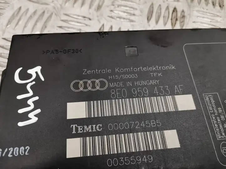 Audi A4 S4 B6 8E 8H (2000 - 2006) 8E0959433AF Модуль комфорта — фото 3