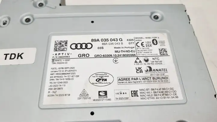 Audi (2024 - ) 89A035043G Магнитола / мультимедийная система — фото 3