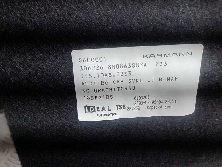Audi A4 (2007 - 2011)  8H0863887A Боковая панель