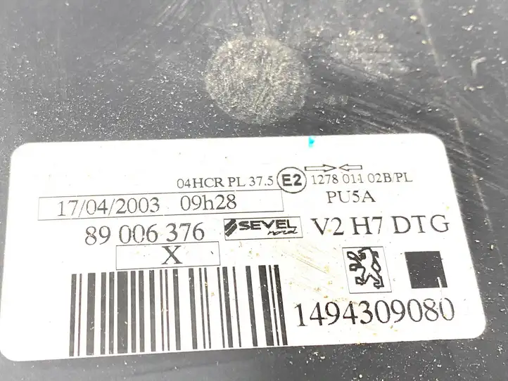 Peugeot 807 (2002 - 2011) 1494309080 Передняя фара — фото 4