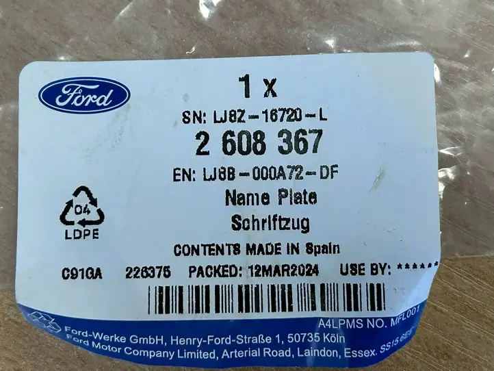 Ford Mustang Mach-E (2020 - ) LJ8Z16720L Эмблема модели на переднюю дверь — фото 2