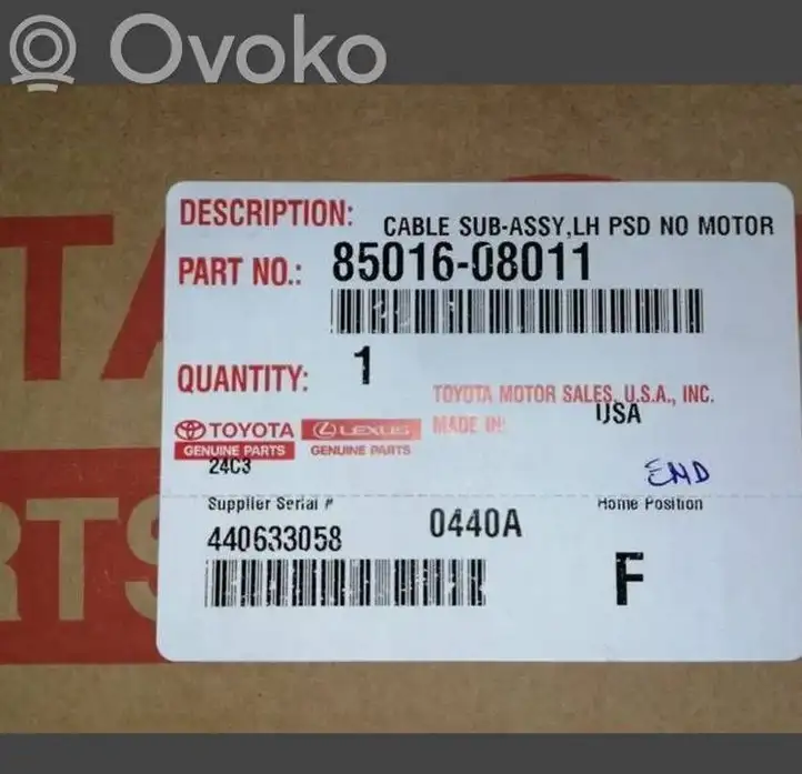 Toyota (2011 - ) 8501608011 Другая деталь раздвижной двери — фото 5