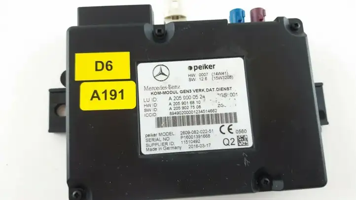 Mercedes-Benz C W205 (2014 - 2021) A2059000524 Bluetooth модуль — фото 2