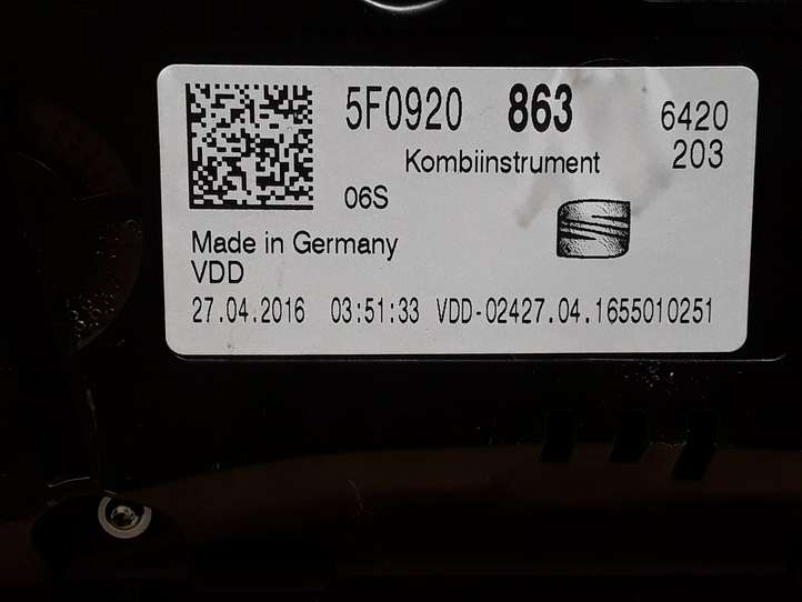 Seat Leon (5F) (2012 - 2019)  5F0920863 Спидометр (приборный щиток)