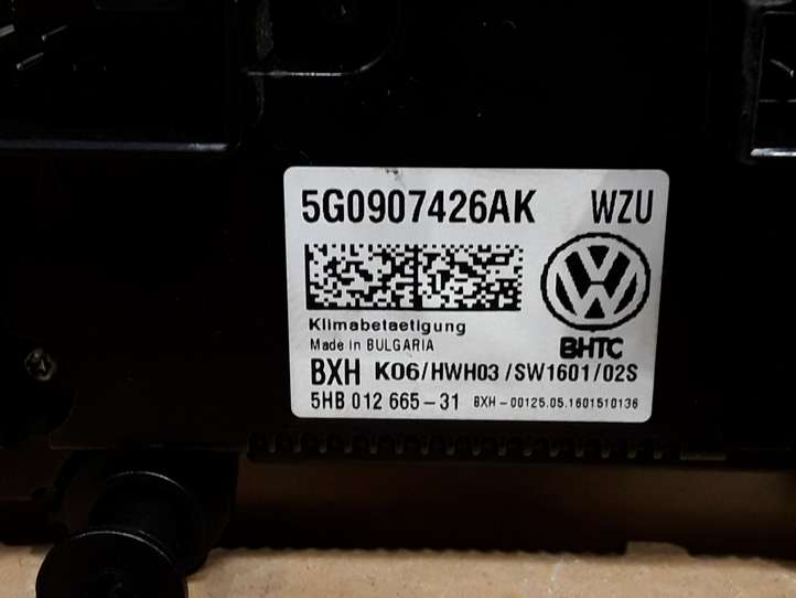 Volkswagen Golf VII (2013 - 2019)  5G0907426AK Блок управления кондиционера воздуха / климата/ печки (в салоне)