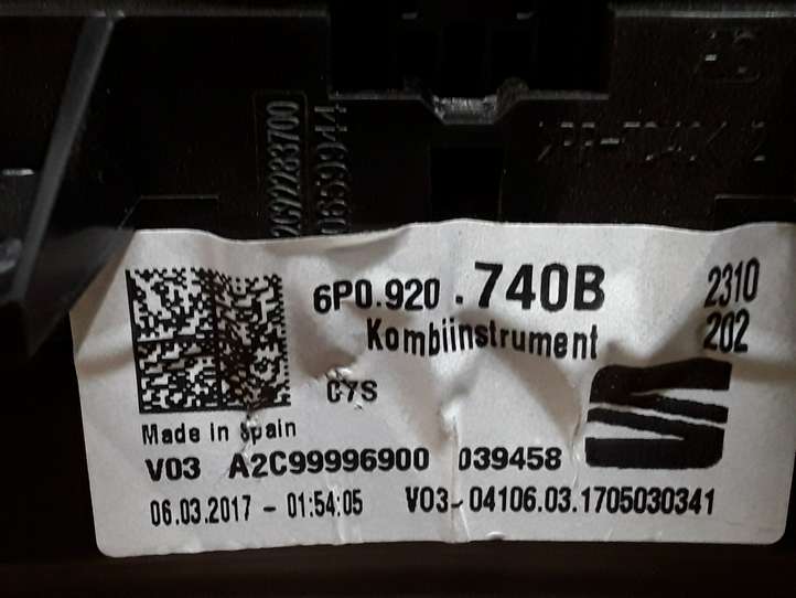 Seat Ibiza IV (6J,6P) (2008 - 2017)  6P0920740B Спидометр (приборный щиток)