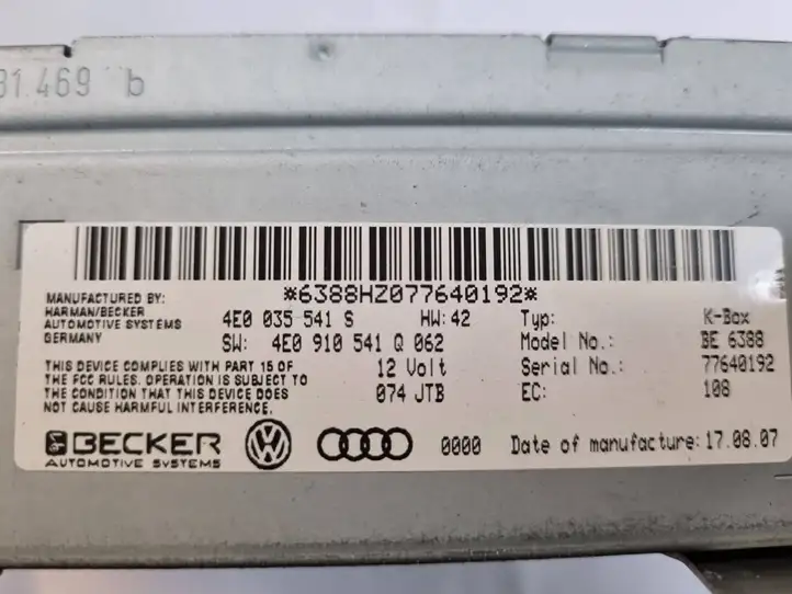 Audi Q7 4L (2005 - 2009) 4E0035541S Магнитола / мультимедийная система — фото 4