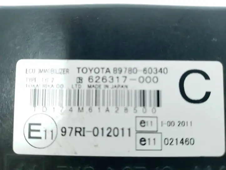 Toyota Auris 150 (2006 - 2012) 8978060340 Блок иммобилайзера — фото 4