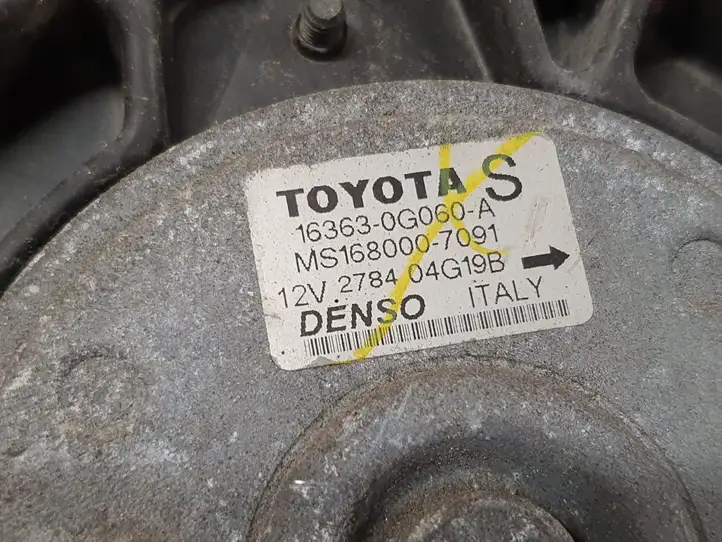 Toyota Avensis T250 (2003 - 2006) 163630G050 Электровентилятор радиатора — фото 2