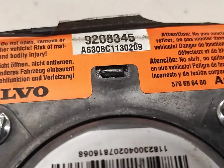 Volvo S60 (2000 - 2004) 9208345 Подушка безопасности руля — фото 4
