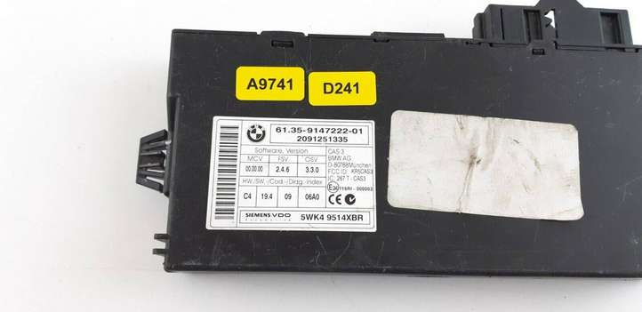 BMW 5 E60 E61 (2004 - 2010)  9147222 Модуль блока управления CAS
