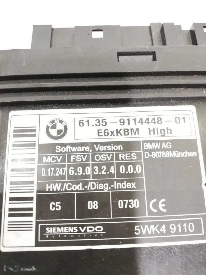 BMW 5 E60 E61 (2004 - 2010) 5WK49110 Модуль управления кузовом (BCM) — фото 3