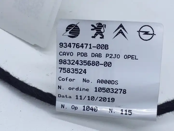 Opel Corsa F (2019 - ) 9832435680 Прочая электропроводка — фото 2