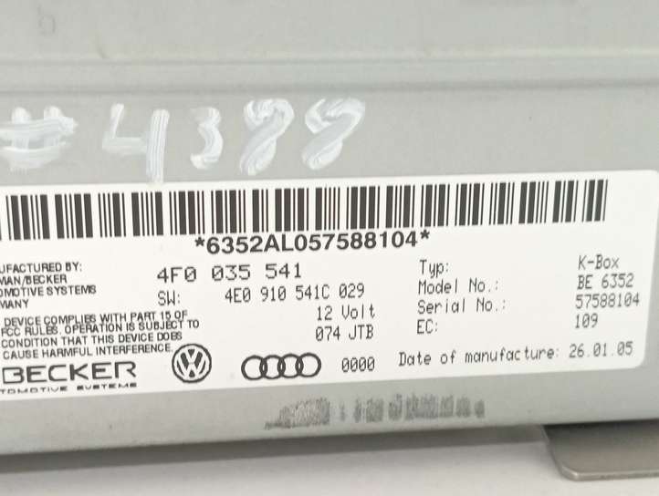 Audi A6 (2004 - 2008)  4E0910541C Радио/ проигрыватель CD/DVD / навигация