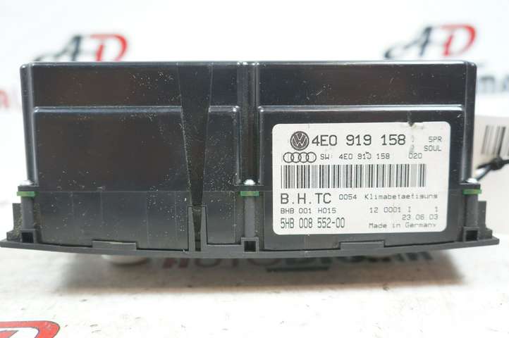 Audi A8 (2002 - 2005)  4E0919158 Блок управления кондиционера воздуха / климата/ печки (в салоне)