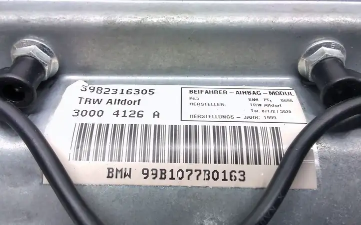 BMW 5 E39 (1996 - 2003) 3982316305 Подушка безопасности пассажира — фото 3