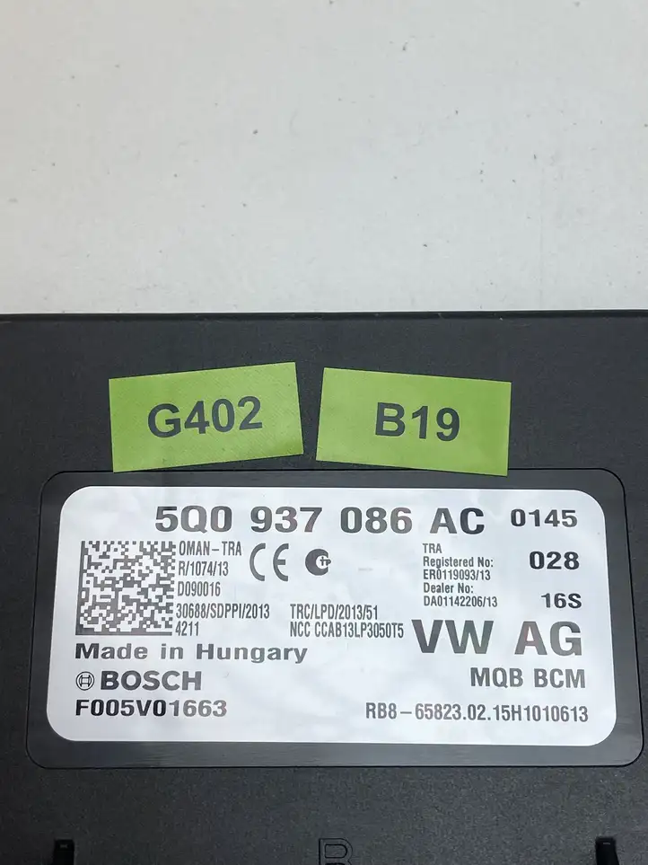 Volkswagen Golf Sportsvan (2014 - 2017) 5Q0937086AC Модуль комфорта — фото 2