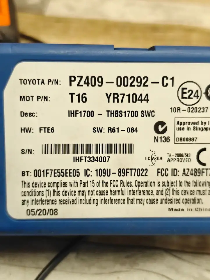 Toyota Auris 150 (2006 - 2012) PZ40900292C1 Комплект громкой связи (Hands Free) — фото 4