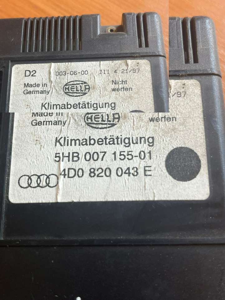 Audi A8 (2002 - 2005)  4D0820043E Блок управления кондиционера воздуха / климата/ печки (в салоне)