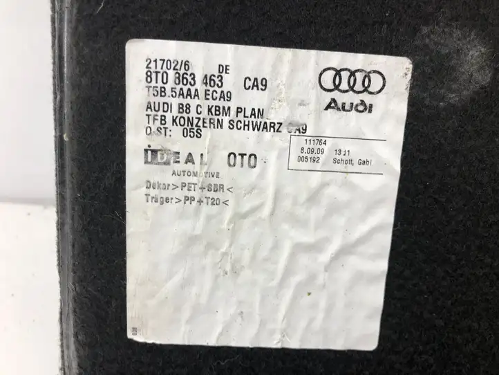 Audi A4 S4 B8 8K (2007 - 2011) 8T0863463 Коврик багажника — фото 5