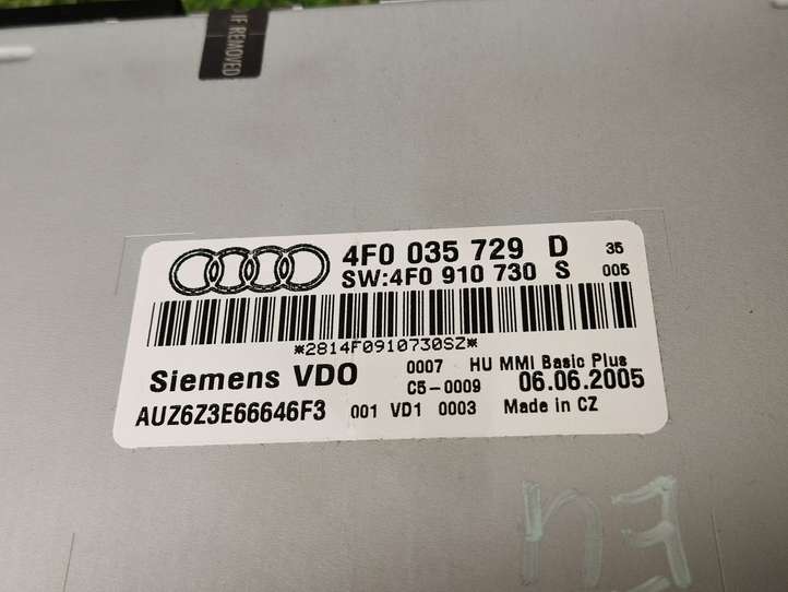 Audi A6 (2004 - 2008)  4F0035729D Радио/ проигрыватель CD/DVD / навигация