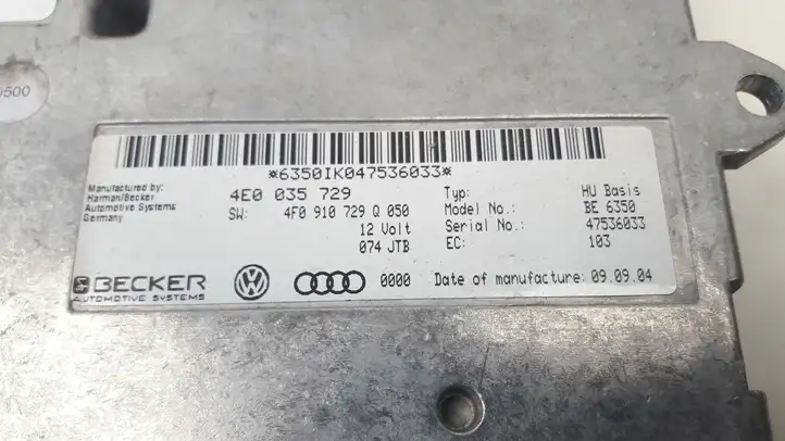 Audi A6 S6 C6 4F (2004 - 2008) 4E0035729 Контроллер мультимедийной системы — фото 6