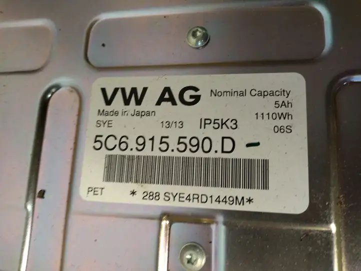 Volkswagen Jetta VI (2011 - 2018) 5C6915590D Аккумулятор гибридного / электрического автомобиля — фото 5