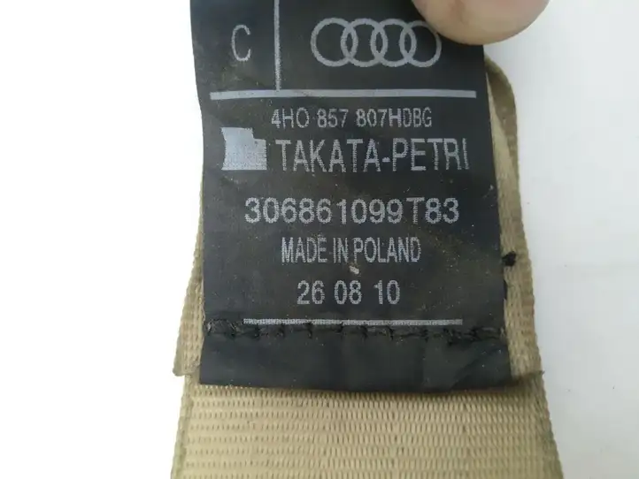 Audi A8 S8 D4 4H (2010 - 2014) 4H0857807H Центральный ремень безопасности — фото 4