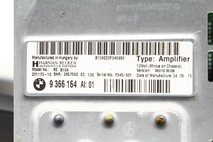 BMW 4 F32 F33 (2013 - 2017) 9366164 Комплект аудиосистемы — фото 4