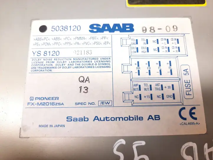 Saab 9-5 (1998 - 2005) 5038120 Магнитола / мультимедийная система — фото 5