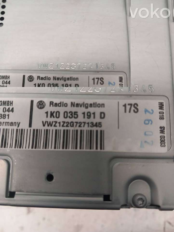 Volkswagen PASSAT B6 (2005 - 2010)  1K0035191D Радио/ проигрыватель CD/DVD / навигация
