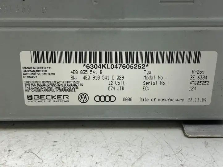 Audi A8 S8 D3 4E (2002 - 2005) 4E0035541B Магнитола / мультимедийная система — фото 3