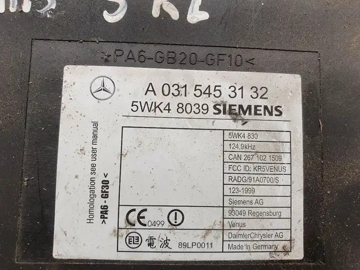Mercedes-Benz S W220 (1998 - 2006) A0315453132 Блок бесключевого доступа — фото 2