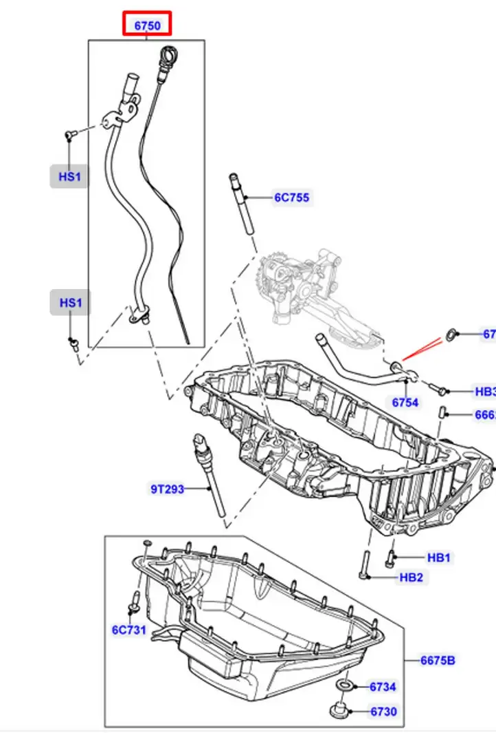 Land Rover Evoque I (2011 - 2015) EJ326750A Измеритель уровня масла — фото 6