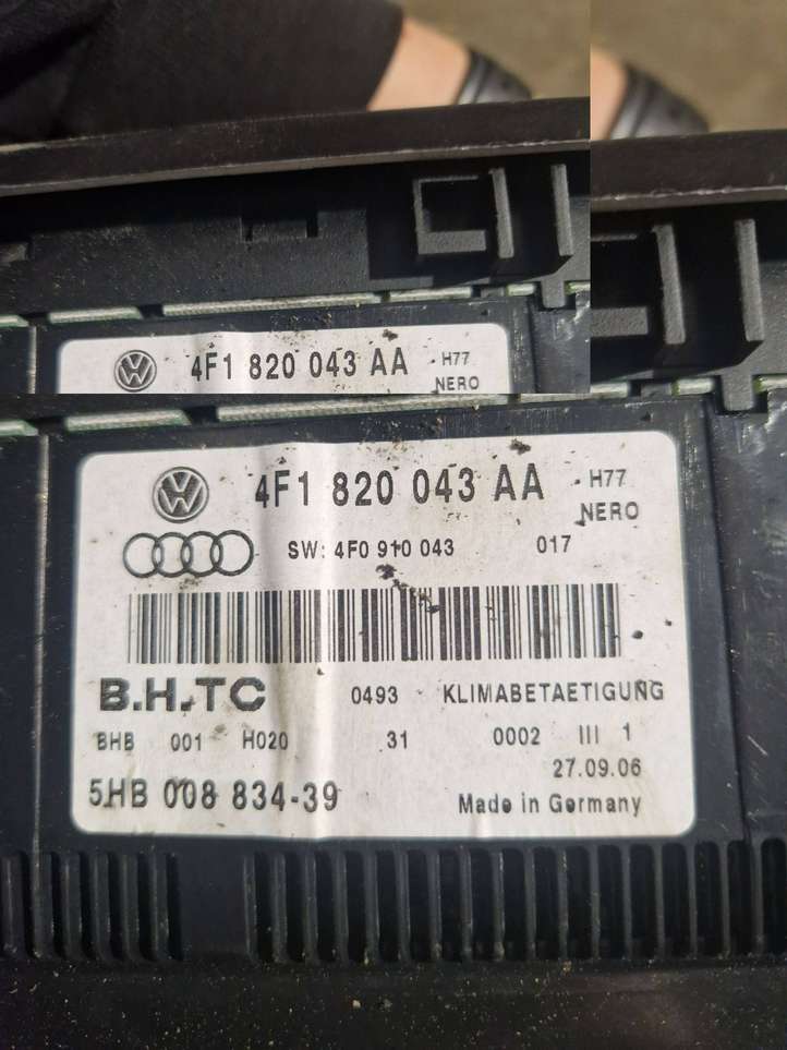 Audi A6 (2004 - 2008)  4F1820043AA Блок управления кондиционера воздуха / климата/ печки (в салоне)