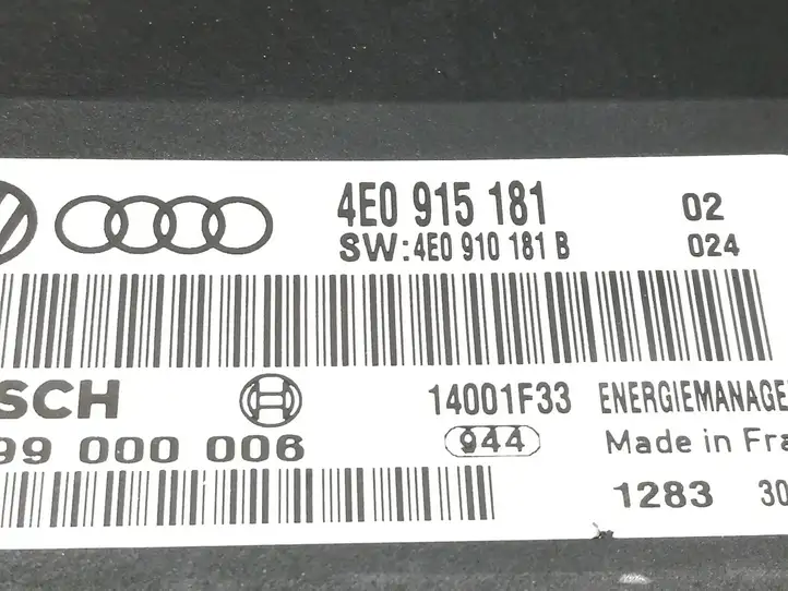 Audi A8 S8 D3 4E (2002 - 2005) 4E0910181B Блок управления аккумулятором — фото 2