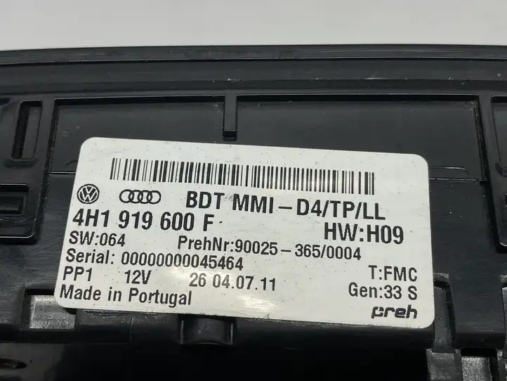 Audi A8 S8 D4 4H (2010 - 2014) 4H1919600F Контроллер мультимедийной системы — фото 2