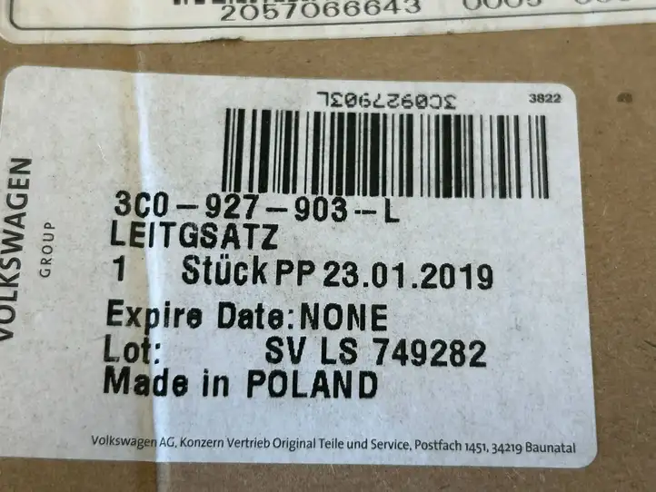 Volkswagen PASSAT CC (2012 - 2017) 3C0927903L Проводка переднего датчика ABS — фото 2