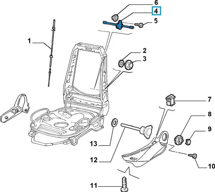Alfa Romeo GT (2003 - 2010) 46775624 Ручка регулировки сиденья — фото 4