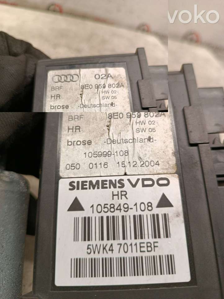 Audi A4 (2004 - 2009)  8E0959802A Механизм подъема окон задней двери