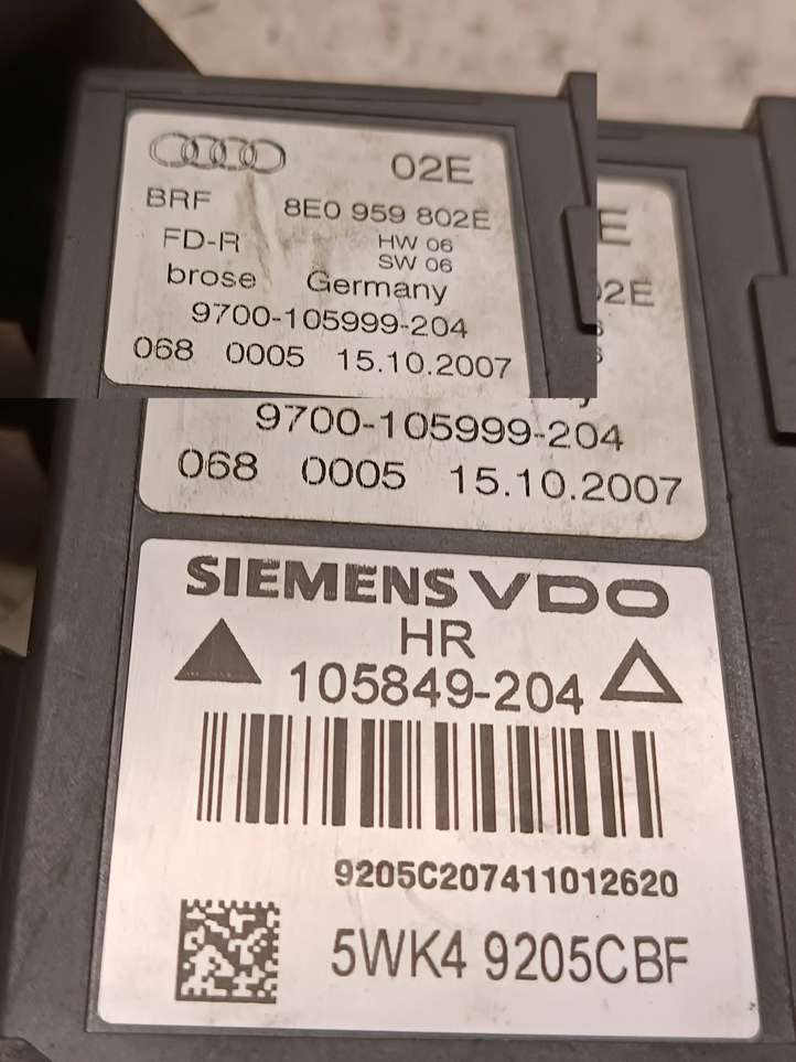 Audi A4 (2004 - 2009)  8E0959802E Механизм подъема окон задней двери