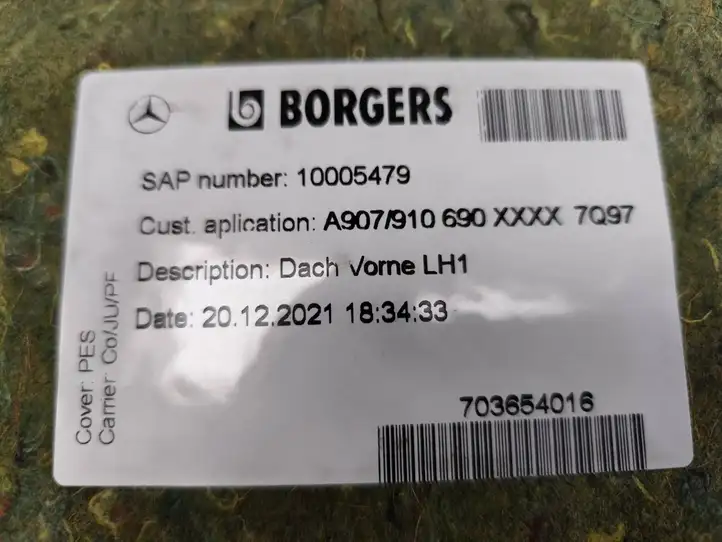 Mercedes-Benz Sprinter W907 W910 (2018 - ) A9106902702 Потолочная обшивка — фото 3