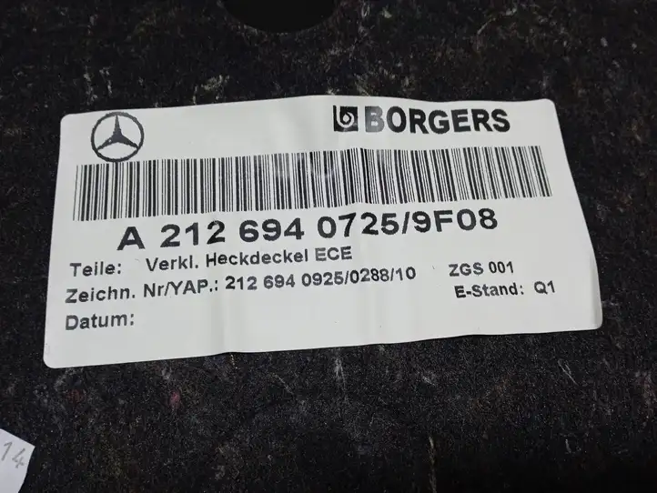 Mercedes-Benz E W212 (2009 - 2016) A2126940725 Прочая отделка багажника — фото 2