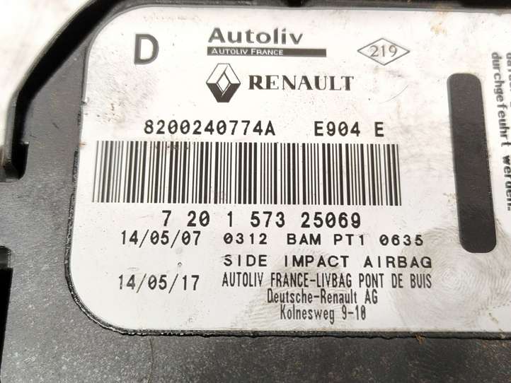 Renault Espace -  Grand espace IV (2004 - 2014)  8200240774A Подушка безопастности сиденья