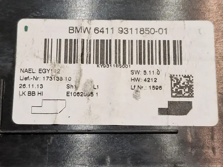 BMW 3 F30 F35 F31 (2012 - 2018) 6411931185001 Модуль управления кондиционером — фото 2